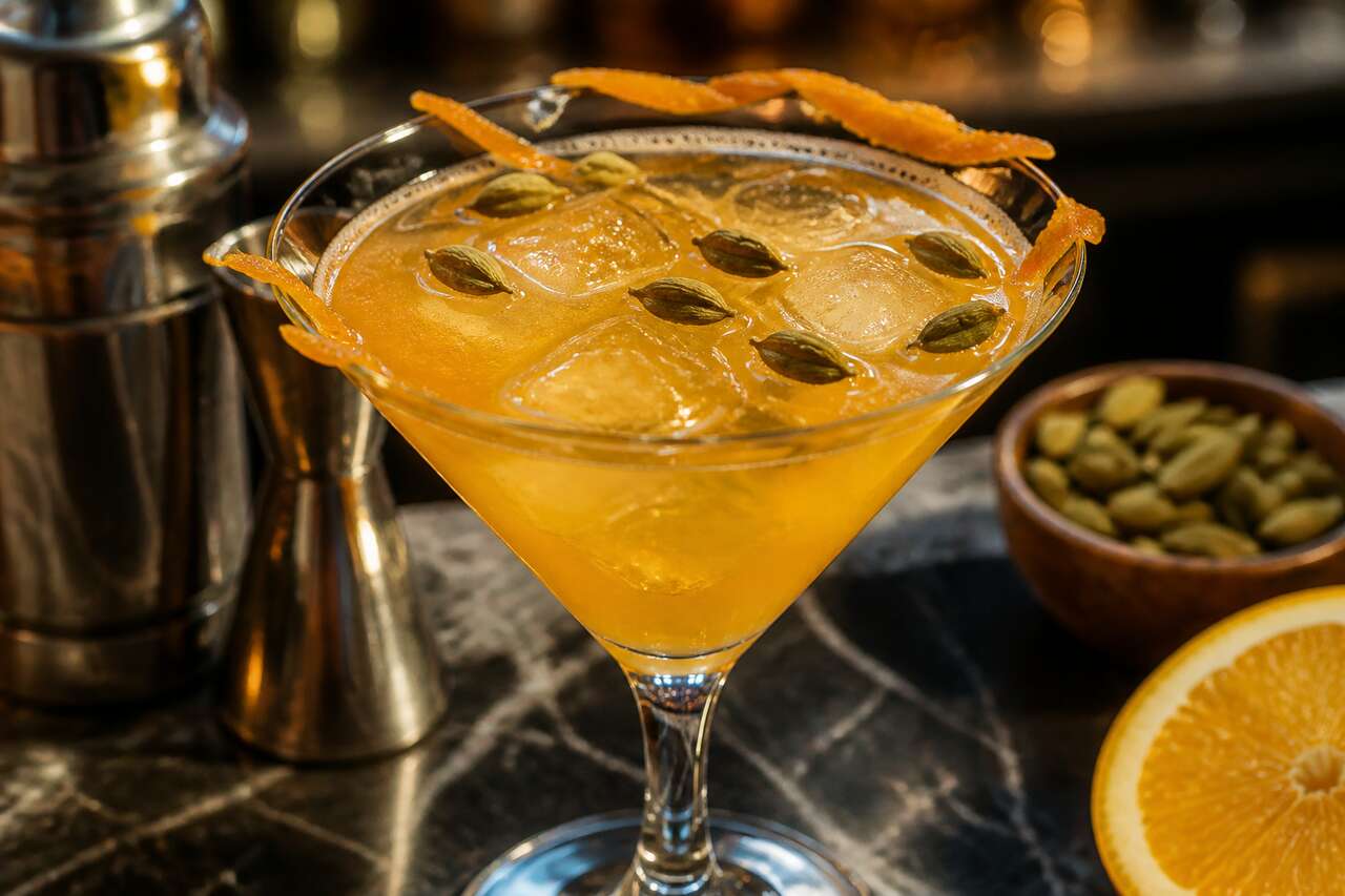 Recette de martini à l'orange amère et à la cardamome
