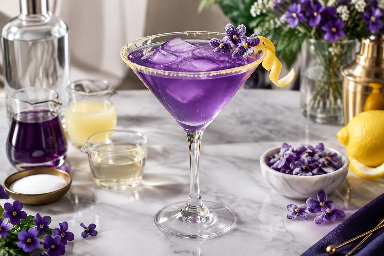 Recette du violet martini : le cocktail élégant à la violette