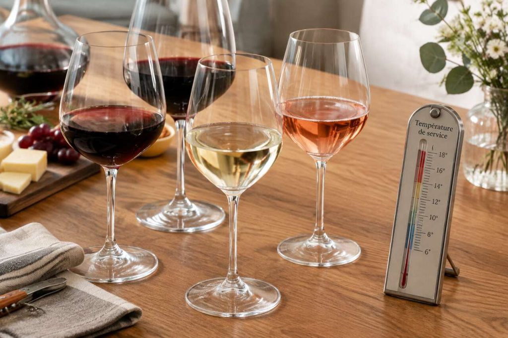 Température de service du vin : guide complet pour chaque type de vin