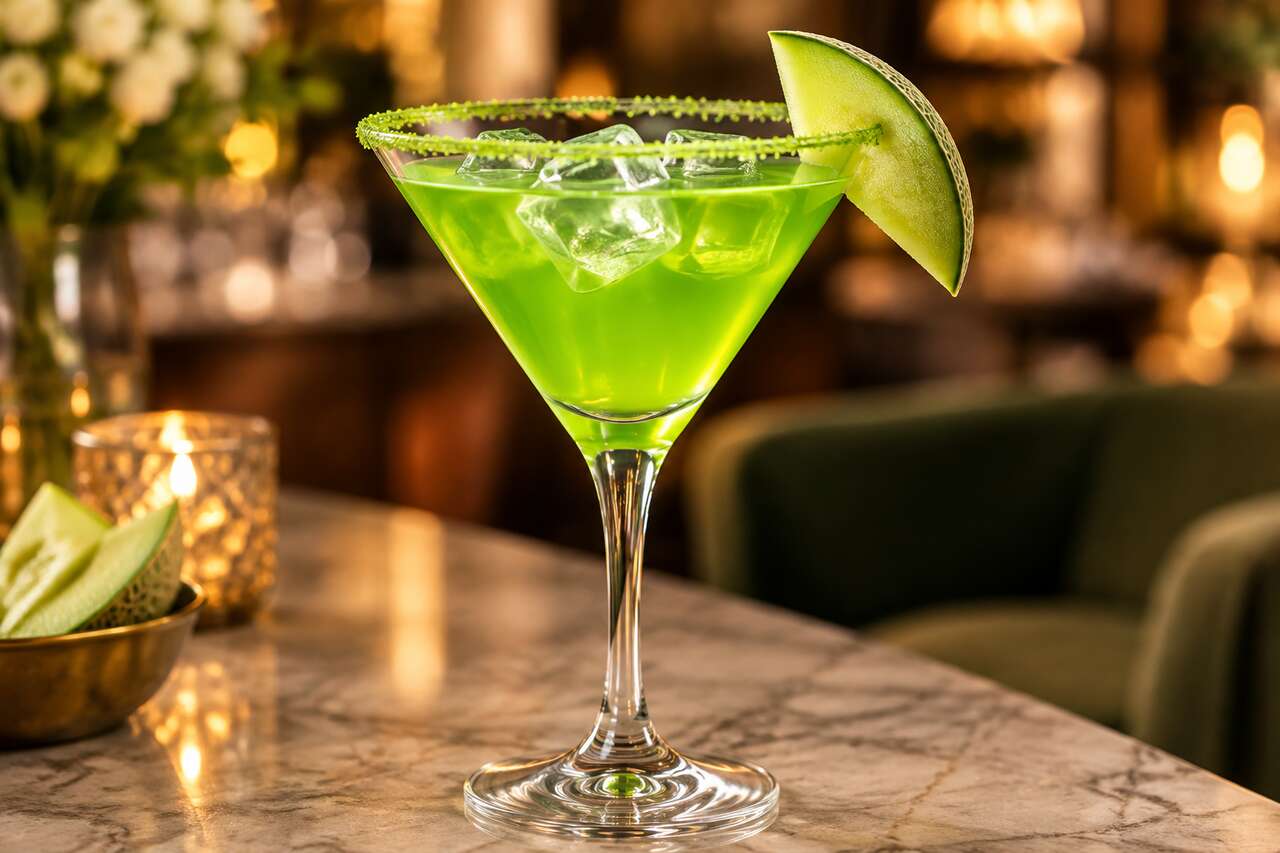 Recette du Midori Martini plus : le cocktail vert et fruité