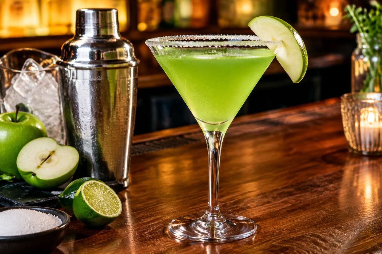Recette du sour apple martini : le cocktail à la pomme verte