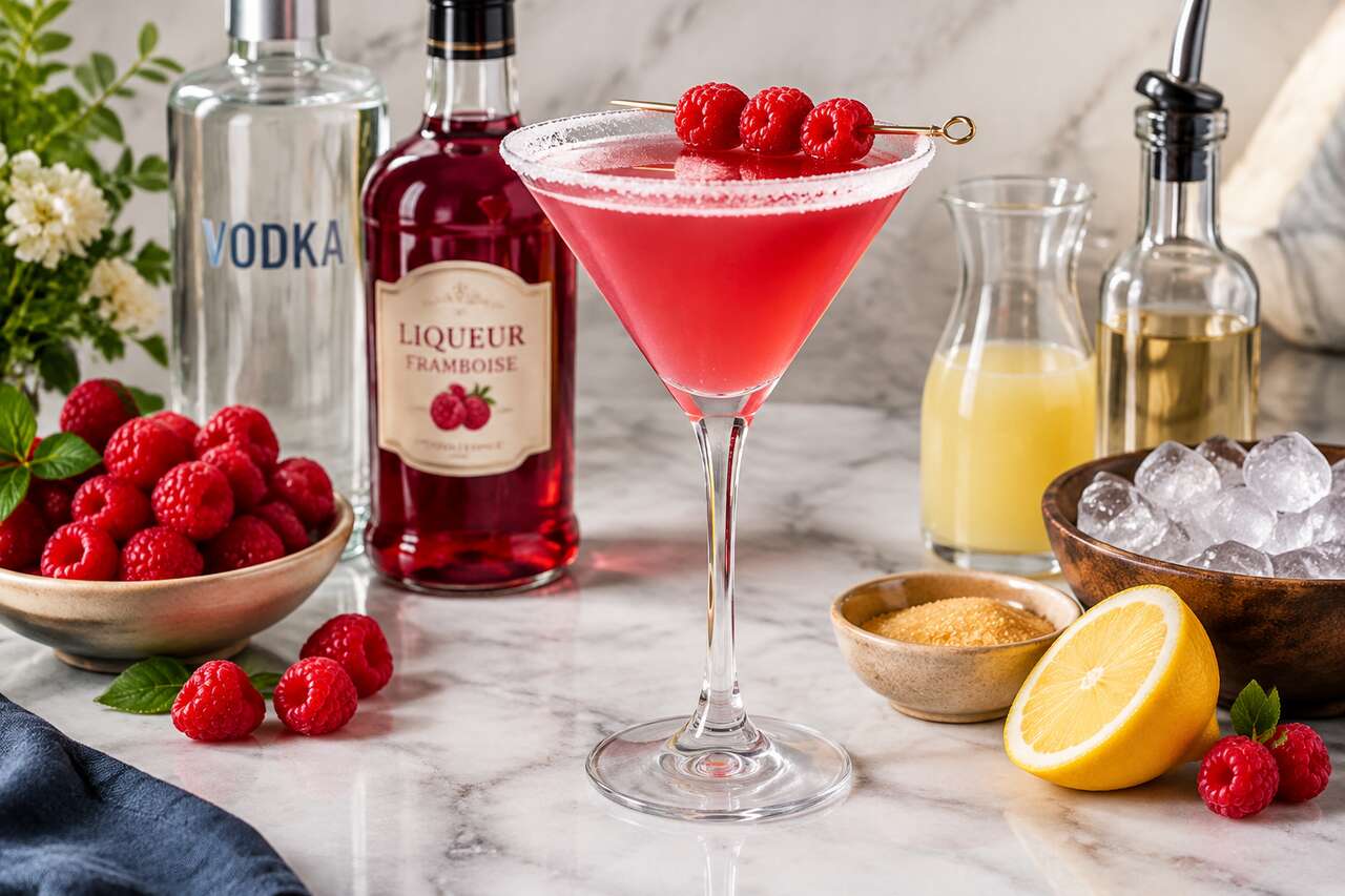 Recette du raspberry martini : le cocktail fruité et élégant
