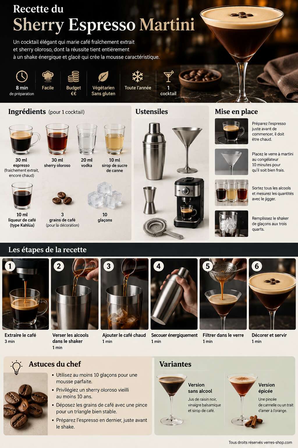 Fiche recette Recette du sherry espresso martini Fiche recette Recette du sherry espresso martini