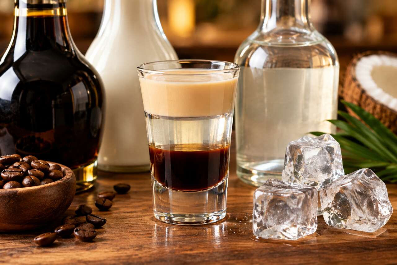 Recette du cocktail BMK : baileys, malibu et Kahlúa