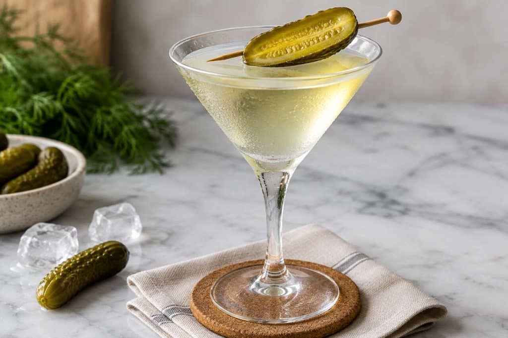 Recette du pickle juice martini : le cocktail au jus de cornichon