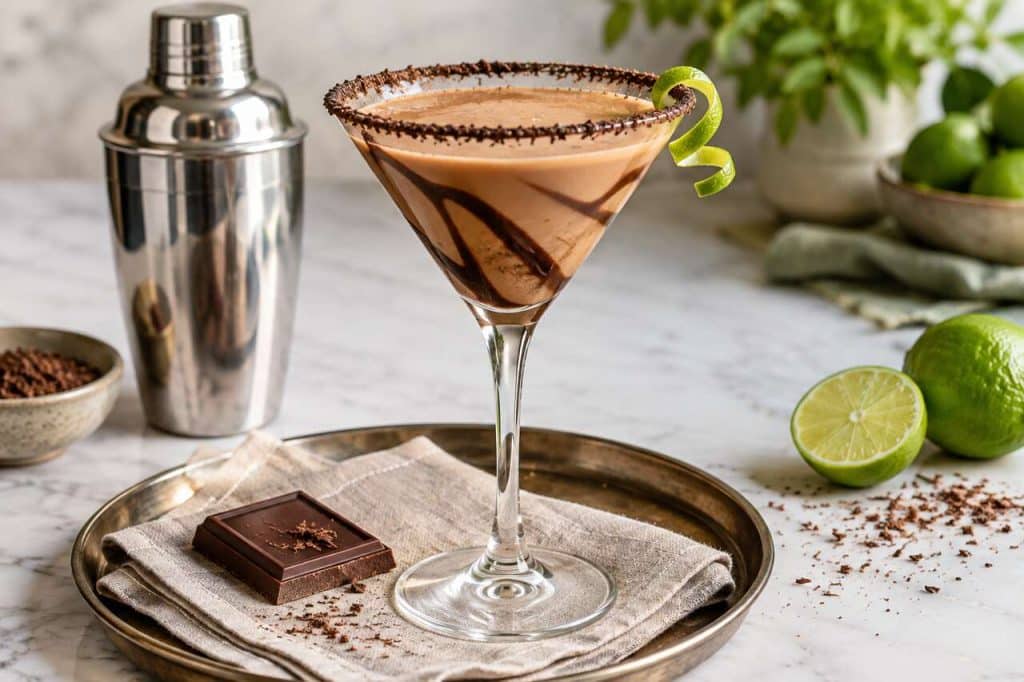 Recette du cocktail chocolate lime martini : chocolat et citron vert