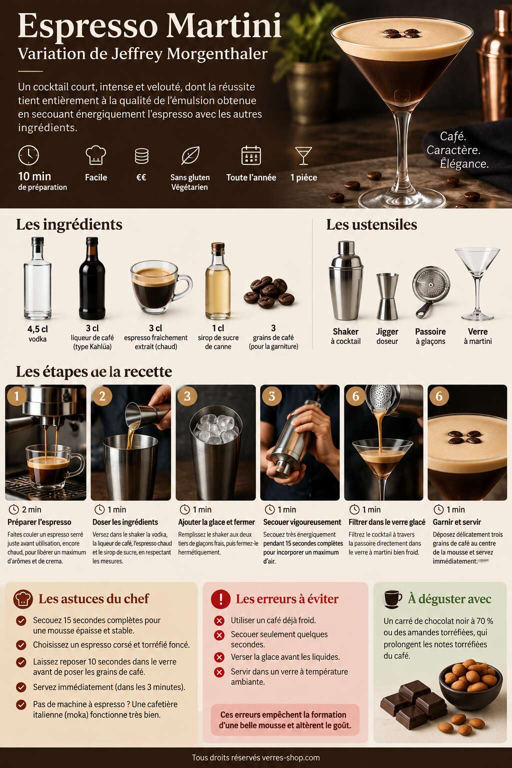 Fiche recette Recette de l'espresso martini, variation de Jeffrey Morgenthaler Fiche recette Recette de l'espresso martini, variation de Jeffrey Morgenthaler