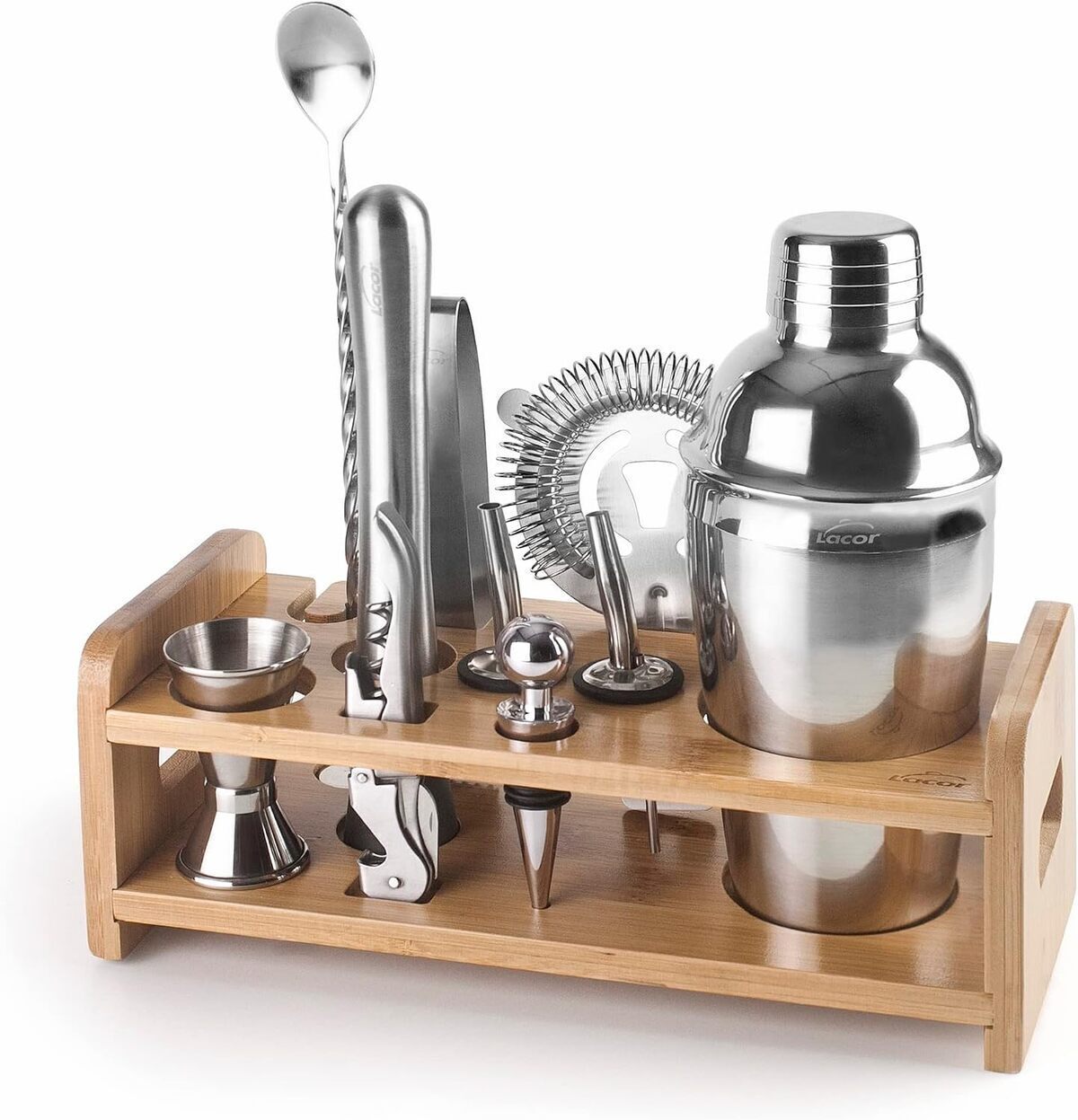 Test du kit cocktail Lacor 62181 : ustensiles design en acier inoxydable